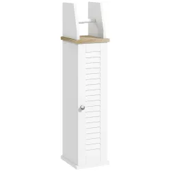 Portarollos para&nbsp;Baño Moderno Mueble Auxiliar de Baño con Estantes Ajustables y Portarrollos de Papel 18x20x80 c... - Ogal.Es