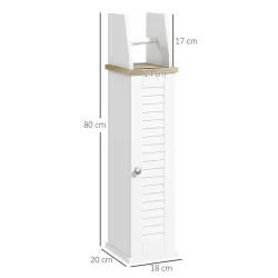 Portarollos para&nbsp;Baño Moderno Mueble Auxiliar de Baño con Estantes Ajustables y Portarrollos de Papel 18x20x80 c... - Ogal.Es