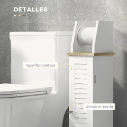 Portarollos para&nbsp;Baño Moderno Mueble Auxiliar de Baño con Estantes Ajustables y Portarrollos de Papel 18x20x80 c... - Ogal.Es