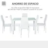 Conjunto de Comedor de Mesa y 4 Sillas 5 Piezas Mesa Rectangular de Vidrio Templado y Sillas Tapizadas en PU Blanco - Ogal.Es