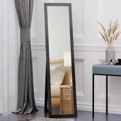 Espejo de Cuerpo Entero de Pie o para Colgar de Estilo Moderno para Pasillo Dormitorio 37x37x154 cm Negro - Ogal.Es