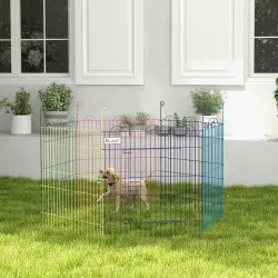 Parque Plegable para Mascotas Jaula Plegable para Perros de 6 Paneles para Jardín Patio Exterior Ø120x60 cm Mult... - Ogal.Es