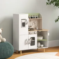 Cocinita de Juguete Infantil de Madera con Máquina de Hielo Fregadero Móvil y Utensilios de Cocina 84x34x89 cm B... - Ogal.Es