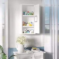 Botiquín para Medicinas de 3 Niveles Botiquín de Pared de Acero con Puerta Magnética para Cocina Baño 30x12x60 c... - Ogal.Es