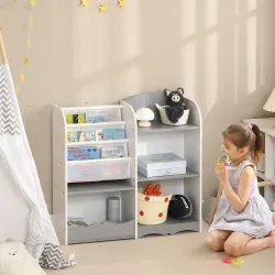 Estantería para Niños Organizador de Juguetes Estantería Infantil con Estantes Abiertos para Dormitorio 85x26x84... - Ogal.Es