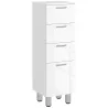 Mueble Auxiliar Baño Moderno Armario de Baño con 4 Cajones y 4 Patas para Salón Carga 30 kg 30x30x93cm Blanco Br... - Ogal.Es