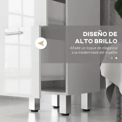 Mueble Auxiliar Baño Moderno Armario de Baño con 4 Cajones y 4 Patas para Salón Carga 30 kg 30x30x93cm Blanco Br... - Ogal.Es