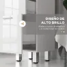 Mueble Auxiliar Baño Moderno Armario de Baño con 4 Cajones y 4 Patas para Salón Carga 30 kg 30x30x93cm Blanco Br... - Ogal.Es
