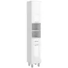 Mueble Auxiliar Baño Moderno Armario de Baño con 1 Cajón 3 Estantes Ajustables y 2 Armarios 30x30x180cm Blanco B... - Ogal.Es