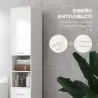 Mueble Auxiliar Baño Moderno Armario de Baño con 1 Cajón 3 Estantes Ajustables y 2 Armarios 30x30x180cm Blanco B... - Ogal.Es
