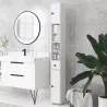 Mueble Auxiliar Baño Moderno con 1 Cajón 5 Estantes y 2 Armarios para Salón Dormitorio Carga 30 kg 20x20x180 cm ... - Ogal.Es