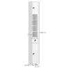 Mueble Auxiliar Baño Moderno con 1 Cajón 5 Estantes y 2 Armarios para Salón Dormitorio Carga 30 kg 20x20x180 cm ... - Ogal.Es