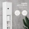 Mueble Auxiliar Baño Moderno con 1 Cajón 5 Estantes y 2 Armarios para Salón Dormitorio Carga 30 kg 20x20x180 cm ... - Ogal.Es