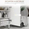 Mueble Auxiliar Baño Moderno con 2 Cajones Armario y Estantes Ajustables Antivuelco Carga 35 kg 60x30x93 cm Blanco - Ogal.Es