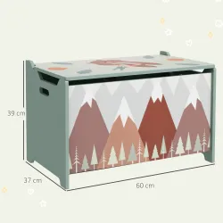Cajas de Juguetes para Niños de 3 a 8 Años Cajas de Almacenamiento con 2 Asas y Estampado de Osos 60x37x39 cm Verde - Ogal.Es