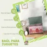 Cajas de Juguetes para Niños de 3 a 8 Años Cajas de Almacenamiento con 2 Asas y Estampado de Osos 60x37x39 cm Verde - Ogal.Es