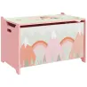 Cajas de Juguetes para Niños de 3 a 8 Años Cajas de Almacenamiento con 2 Asas y Estampado de Zorro 60x37x39 cm Rosa - Ogal.Es