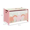 Cajas de Juguetes para Niños de 3 a 8 Años Cajas de Almacenamiento con 2 Asas y Estampado de Zorro 60x37x39 cm Rosa - Ogal.Es
