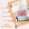 Cajas de Juguetes para Niños de 3 a 8 Años Cajas de Almacenamiento con 2 Asas y Estampado de Zorro 60x37x39 cm Rosa - Ogal.Es