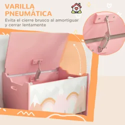 Cajas de Juguetes para Niños de 3 a 8 Años Cajas de Almacenamiento con 2 Asas y Estampado de Zorro 60x37x39 cm Rosa - Ogal.Es