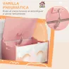 Cajas de Juguetes para Niños de 3 a 8 Años Cajas de Almacenamiento con 2 Asas y Estampado de Zorro 60x37x39 cm Rosa - Ogal.Es