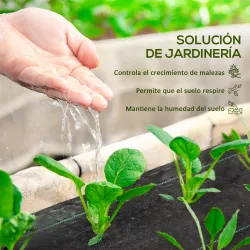 Malla Geotextil 2x50 m Malla de Jardín contra Malas Hierbas 130 g/m² Rollo de Malla Antimaleza Negro - Ogal.Es