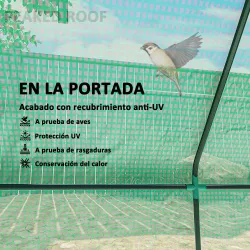 Invernadero de Terraza Mini Invernadero 240x90x90 cm con Ventanas de Malla para Cultivar Verduras y Flores Verde - Ogal.Es
