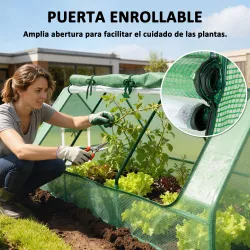 Invernadero de Terraza Mini Invernadero 240x90x90 cm con Ventanas de Malla para Cultivar Verduras y Flores Verde - Ogal.Es