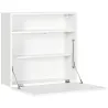 Escritorio Plegable de Pared Moderno Mesa Flotante Multifuncional con Estantes de Almacenamiento 64x20x60 cm Blanco - Ogal.Es