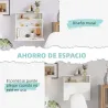 Escritorio Plegable de Pared Moderno Mesa Flotante Multifuncional con Estantes de Almacenamiento 64x20x60 cm Blanco - Ogal.Es