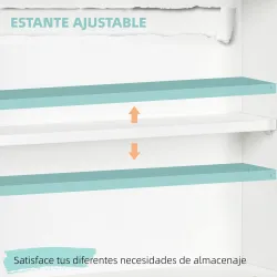 Escritorio Plegable de Pared Moderno Mesa Flotante Multifuncional con Estantes de Almacenamiento 64x20x60 cm Blanco - Ogal.Es