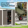 Cobertizo de Jardín 280x345x201 cm 8,9 m² para Almacenamiento de Herramientas con Puerta y 2 Ventanas Gris - Ogal.Es