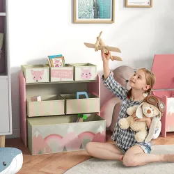 Organizador de Juguetes para Niños Estantería para Juguetes con 6 Cajas de Tela no Tejida Extraíbles 63x30x66 cm... - Ogal.Es