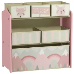 Organizador de Juguetes para Niños Estantería para Juguetes con 6 Cajas de Tela no Tejida Extraíbles 63x30x66 cm... - Ogal.Es