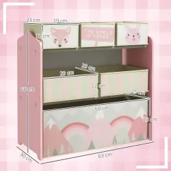 Organizador de Juguetes para Niños Estantería para Juguetes con 6 Cajas de Tela no Tejida Extraíbles 63x30x66 cm... - Ogal.Es