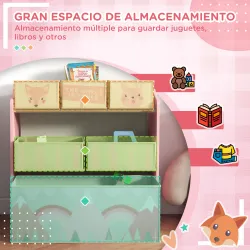Organizador de Juguetes para Niños Estantería para Juguetes con 6 Cajas de Tela no Tejida Extraíbles 63x30x66 cm... - Ogal.Es