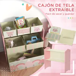 Organizador de Juguetes para Niños Estantería para Juguetes con 6 Cajas de Tela no Tejida Extraíbles 63x30x66 cm... - Ogal.Es