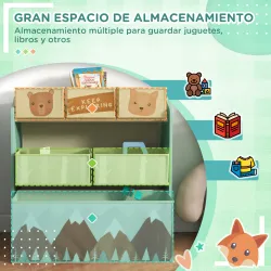 Organizador de Juguetes para Niños Estantería para Juguetes con 6 Cajas de Tela no Tejida Extraíbles 63x30x66 cm... - Ogal.Es