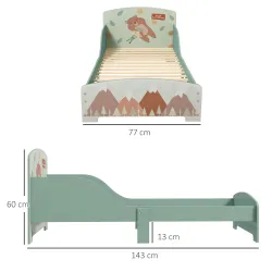 Cama para Niños 143x77x60 cm Cama Infantil de 3-6 Años con Barreras de Protección y Estampados Carga Máx. 40 kg ... - Ogal.Es