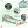 Cama para Niños 143x77x60 cm Cama Infantil de 3-6 Años con Barreras de Protección y Estampados Carga Máx. 40 kg ... - Ogal.Es