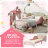 Cama para Niños 143x77x60 cm Cama Infantil de 3-6 Años con Barreras de Protección y Estampados Carga Máx. 40 kg ... - Ogal.Es