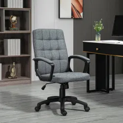 Silla de Escritorio Giratorio con Altura Ajustable y Reposabrazos Estilo Moderno 59x63x96-105,5 cm Gris Oscuro - Ogal.Es