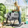 Compostador de Tambor Giratorio con Capacidad 160 Litros de Doble Cámara y Ventilación Marco de Acero 71x65x96cm... - Ogal.Es