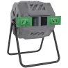 Compostador de Tambor Giratorio con Capacidad 160 Litros de Doble Cámara y Ventilación Marco de Acero 71x65x96cm... - Ogal.Es