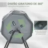 Compostador de Tambor Giratorio con Capacidad 160 Litros de Doble Cámara y Ventilación Marco de Acero 71x65x96cm... - Ogal.Es