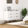 Cómoda con 6 Cajones Cajonera para Dormitorio Salón Estudio Estilo Moderno 120x40x76 cm Blanco - Ogal.Es