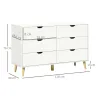 Cómoda con 6 Cajones Cajonera para Dormitorio Salón Estudio Estilo Moderno 120x40x76 cm Blanco - Ogal.Es