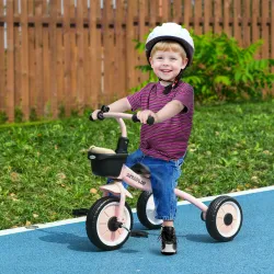 Triciclo para Niños de 2 a 5 Años Bicicleta Infantil con Asiento Ajustable Cesta Timbre y Pedales 70,5x53x58 cm ... - Ogal.Es
