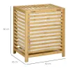 Cesta para la Colada de Bambú Capacidad de 55L Cesto para Ropa Sucia con 2 Asas y Bolsa Extraíble 50x36x60 cm Na... - Ogal.Es