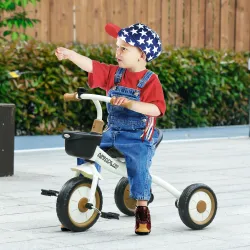 Triciclo para Niños de 2 a 5 Años Bicicleta Infantil con Asiento Ajustable Cesta Timbre y Pedales 70,5x53x58 cm ... - Ogal.Es